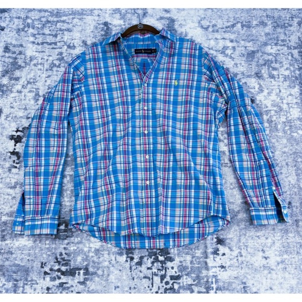 Ralph Lauren Mens Long Sleeve Plaid Button Down Shirt Size M